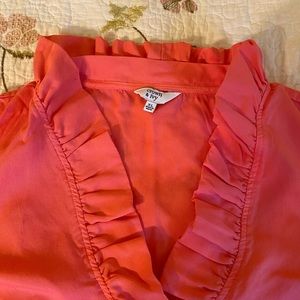 Crown & Ivy Petite Ruffle Neck top